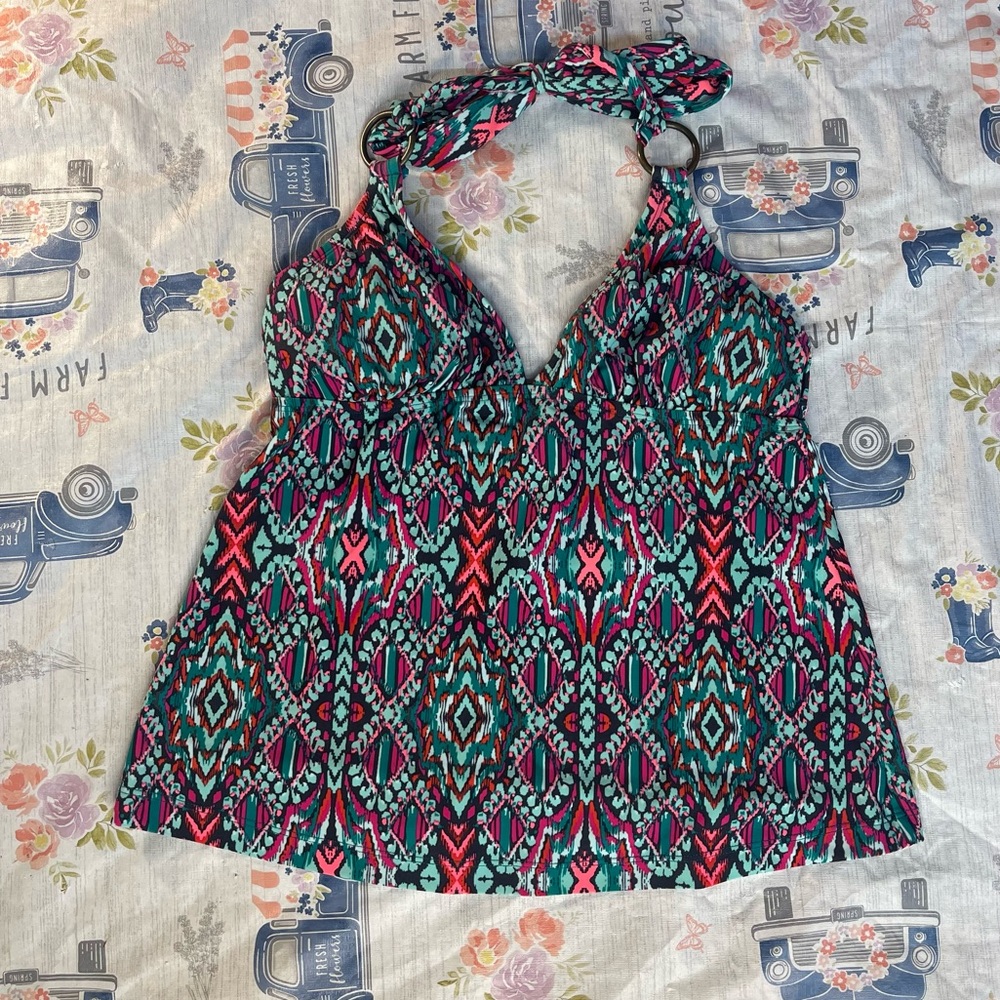 Converse One Star Tribal Print Halter Tankini Top – Size Small